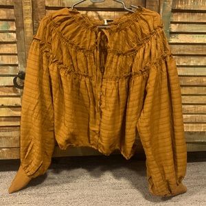 Free People Crop Dress Shirt